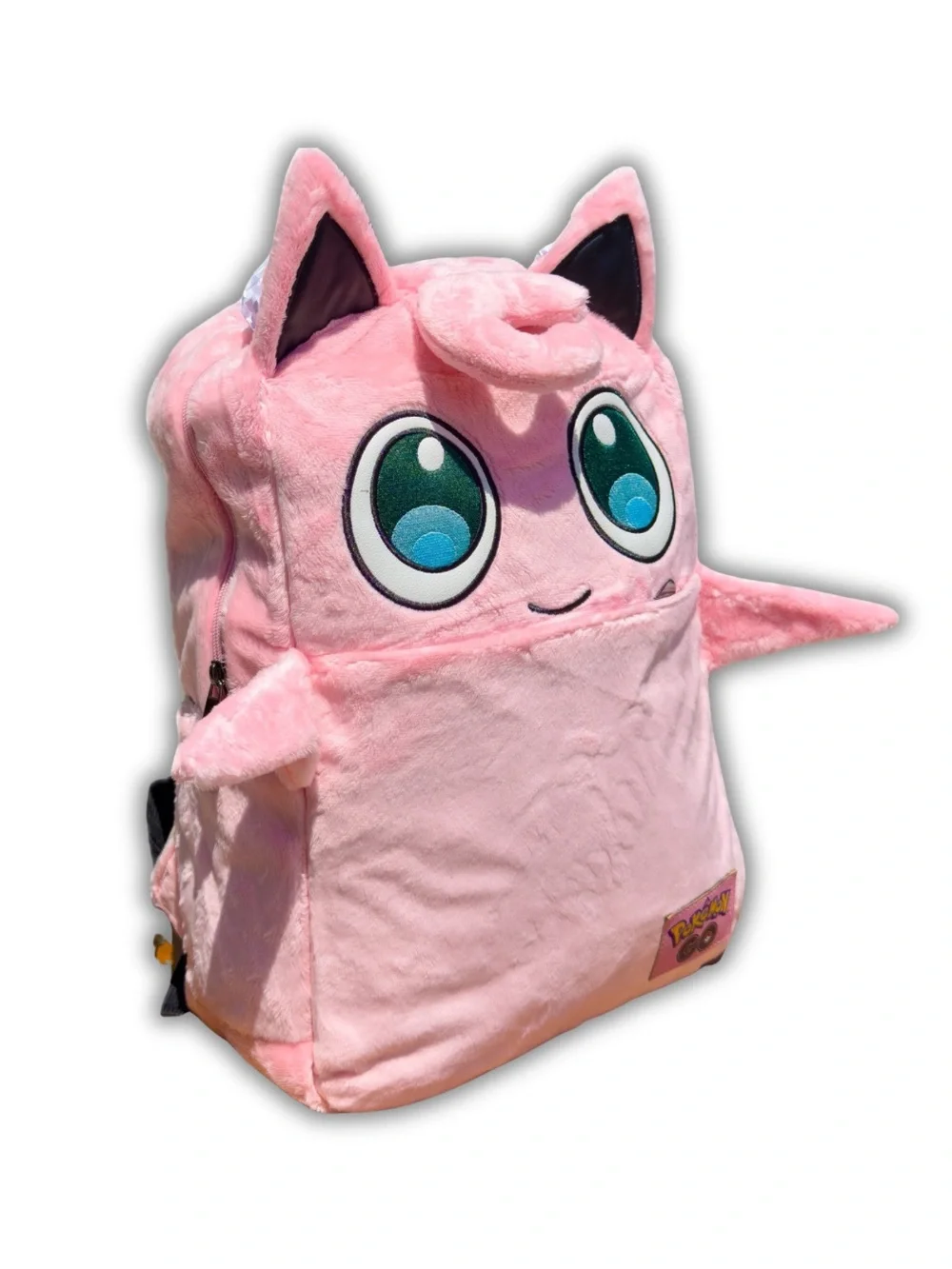 NEW Jigglypuff Pokemon GO Faux Fur Plush Back to School Bag Student Backpack